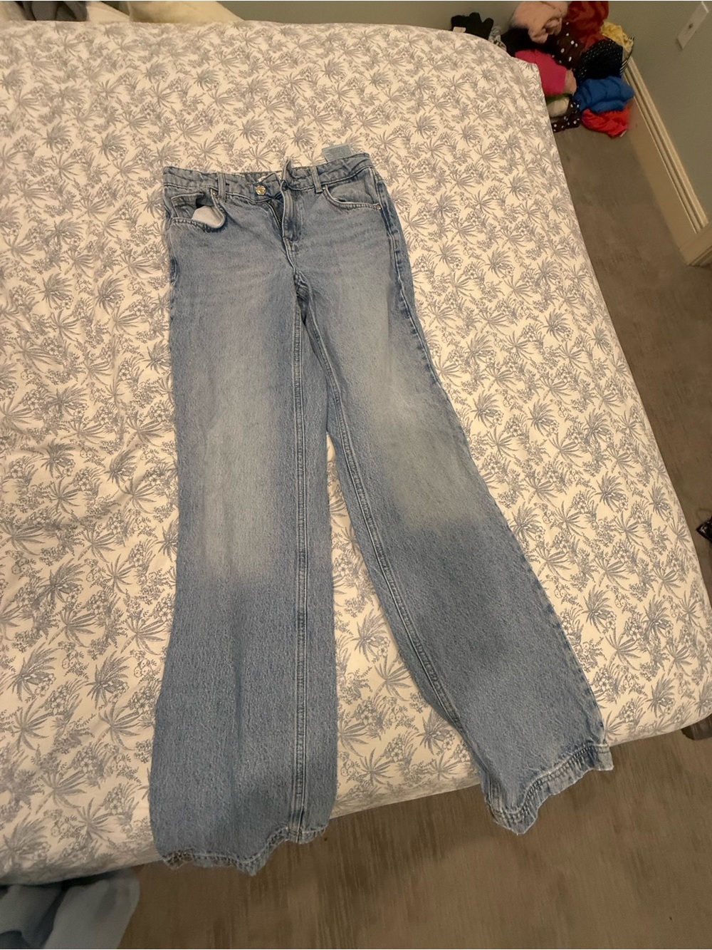 Zara Light Blue Wide-Leg Women's Jeans